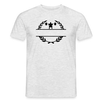 Weightlifter in laurel wreath - Men's T-Shirt - heather grey - Front - AI Model Male 178 dark (178cm)