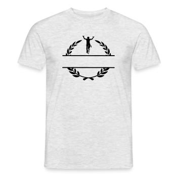 Cyclist winner in laurel wreath - Men's T-Shirt - heather grey - Front - AI Model Male 178 dark (178cm)