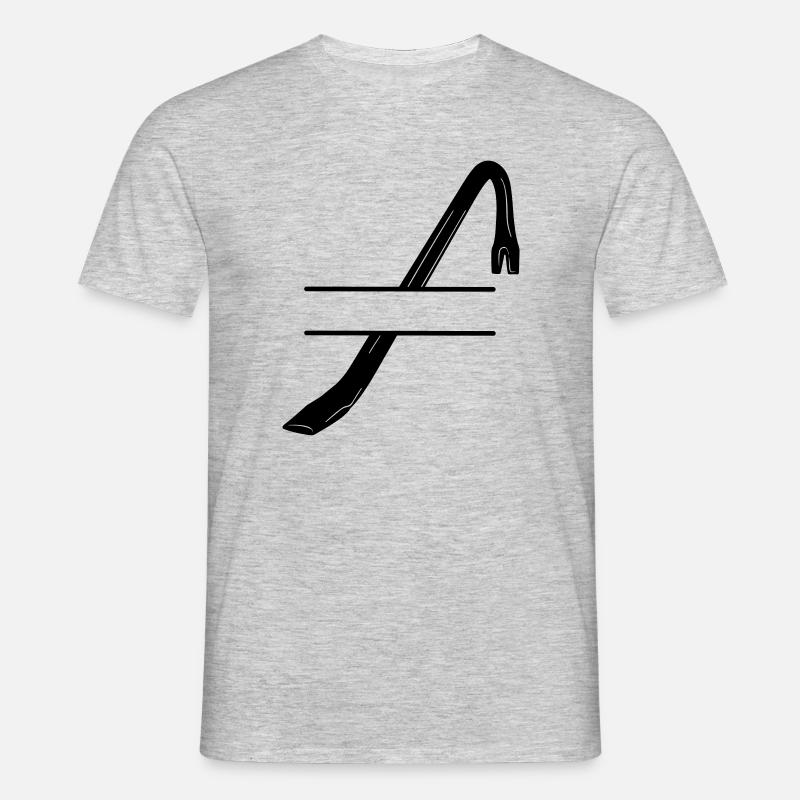 Einbruchslogo Brechstange oder Brechstange - Männer T-Shirt - Grau meliert
