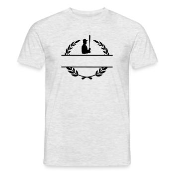 Baseball hitter in laurel wreath monogram - Men's T-Shirt - heather grey - Front - AI Model Male 178 dark (178cm)