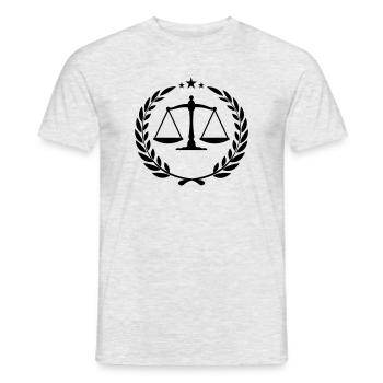 Skala im Lorbeerkranz - Männer T-Shirt - Grau meliert - Vorne - AI Model Male 178 dark (178cm)