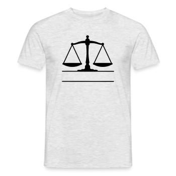 Balance de la justice - T-shirt homme - gris chiné - Devant - AI Model Male 178 dark (178cm)