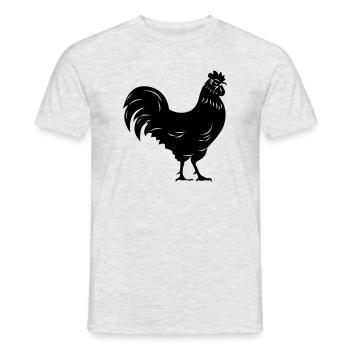 Rooster black transparent Shadow image - Men's T-Shirt - heather grey - Front - AI Model Male 178 dark (178cm)