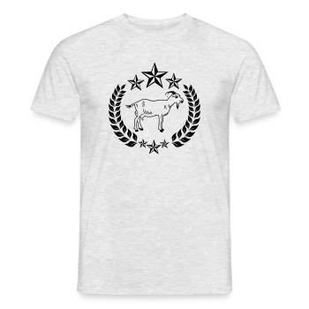 Chèvre en couronne de laurier étoiles transparentes - T-shirt homme - gris chiné - Devant - AI Model Male 178 dark (178cm)