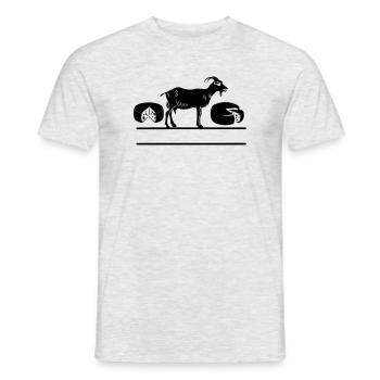 Bannière de bougies de chèvre - T-shirt homme - gris chiné - Devant - AI Model Male 178 dark (178cm)