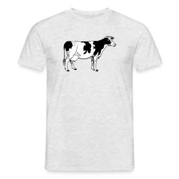 cow image looks after front - Men's T-Shirt - heather grey - Front - AI Model Male 178 dark (178cm)