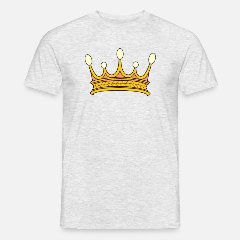 Goldene Krone mit fünf Perlen. - Männer T-Shirt - Grau meliert
