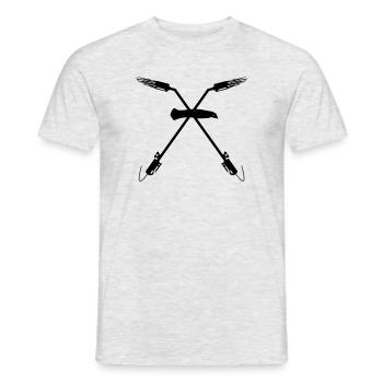 Two crossed gas burners stanley knife - Men's T-Shirt - heather grey - Front - AI Model Male 178 dark (178cm)