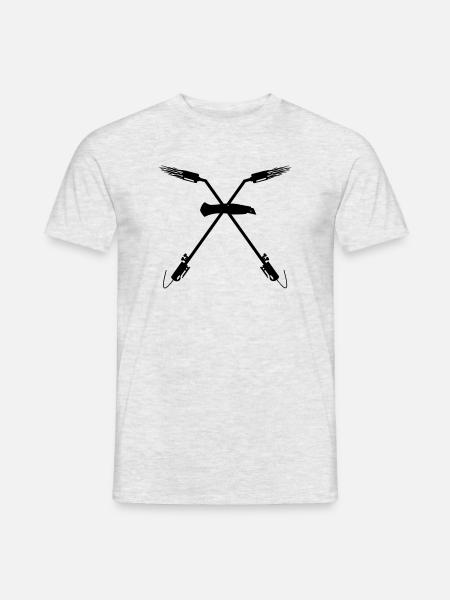 Zwei gekreuzte Gasbrenner Stanley Messer - Männer T-Shirt - Grau meliert