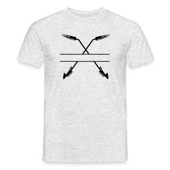 Two crossed gas burner monogram - Men's T-Shirt - heather grey - Front - AI Model Male 178 dark (178cm)
