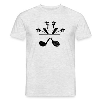 Slotted spoon and soup spoon 4 stars - Men's T-Shirt - heather grey - Front - AI Model Male 178 dark (178cm)