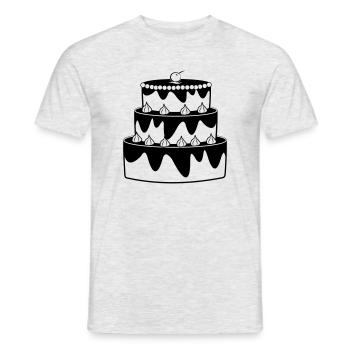 Birthday cake shadow image - Men's T-Shirt - heather grey - Front - AI Model Male 178 dark (178cm)
