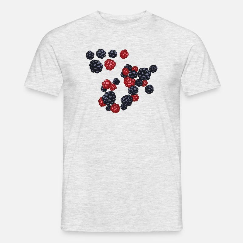 Brombeeren - Männer T-Shirt - Grau meliert