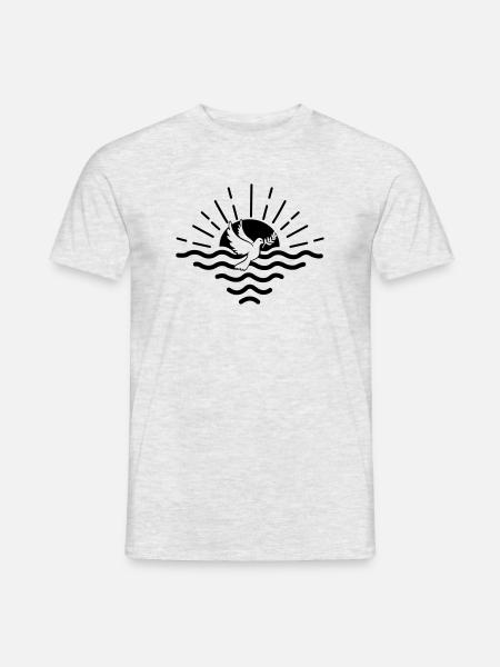 sunset pigeon - Men's T-Shirt - heather grey