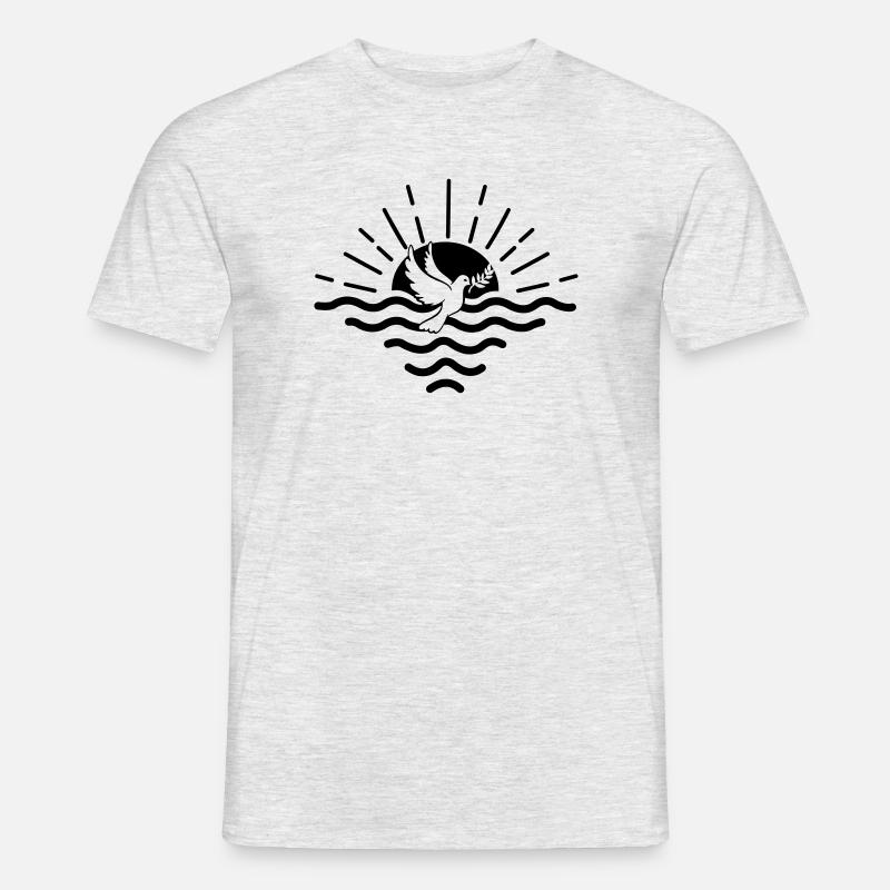 Sonnenuntergang Taube - Männer T-Shirt - Grau meliert