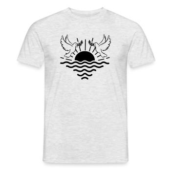 Sonnenuntergang zwei Tauben - Männer T-Shirt - Grau meliert - Vorne - AI Model Male 178 dark (178cm)
