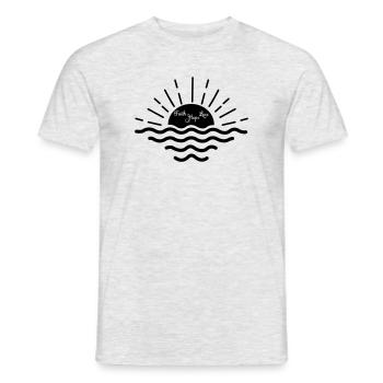 sunset sea faith hope love - Men's T-Shirt - heather grey - Front - AI Model Male 178 dark (178cm)