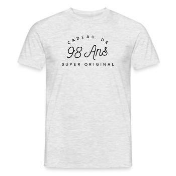  Cadeau 98 ans - T-shirt homme - gris chiné - Devant - AI Model Male 178 dark (178cm)