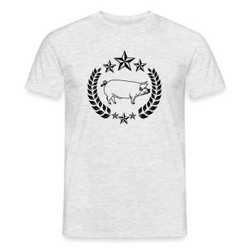 Cochon transparent cochon dans une couronne de laurier - T-shirt homme - gris chiné - Devant - AI Model Male 178 dark (178cm)