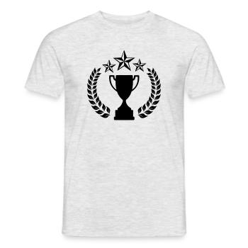 Lorbeerkranz mit oben drei Sternen - Männer T-Shirt - Grau meliert - Vorne - AI Model Male 178 dark (178cm)