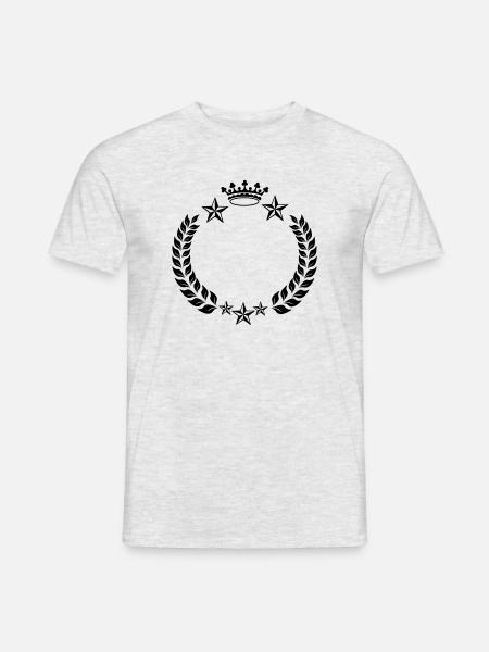 Laurel wreath star crown - Men's T-Shirt - heather grey