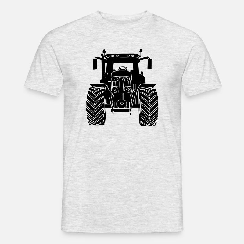 Vorderansicht des Ackerschleppers - Männer T-Shirt - Grau meliert