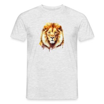 Beautiful watercolor portrait of a lion - Men's T-Shirt - heather grey - Front - AI Model Male 178 dark (178cm)
