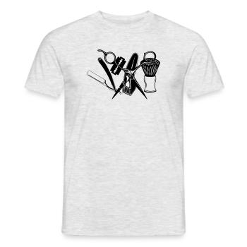 Shaving tools - Men's T-Shirt - heather grey - Front - AI Model Male 178 dark (178cm)