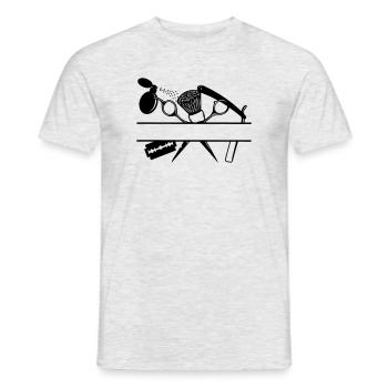 Textbanner für Friseurattribute - Männer T-Shirt - Grau meliert - Vorne - AI Model Male 178 dark (178cm)