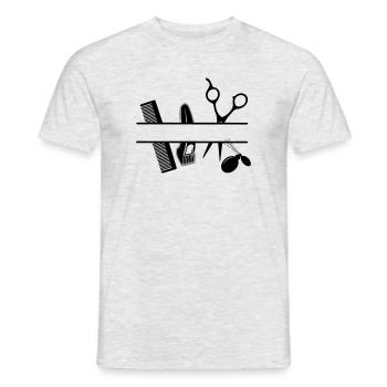 Textbanner für Friseurattribute - Männer T-Shirt - Grau meliert - Vorne - AI Model Male 178 dark (178cm)