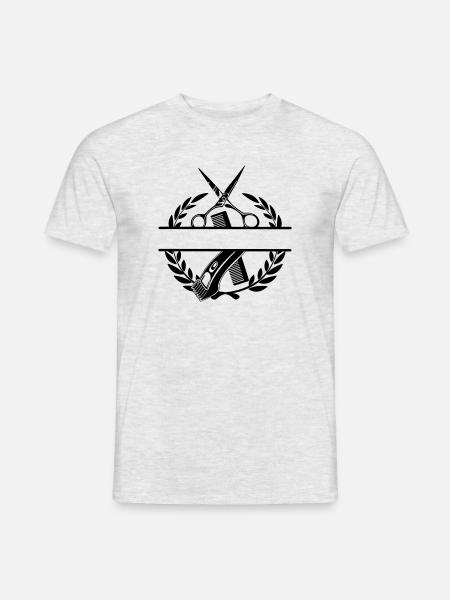Laurel wreath barber name banner - Men's T-Shirt - heather grey