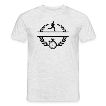 Stopwatch runner - Men's T-Shirt - heather grey - Front - AI Model Male 178 dark (178cm)