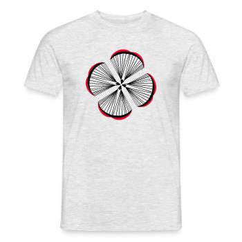 Les parachutistes forment ensemble un trèfle chanceux - T-shirt homme - gris chiné - Devant - AI Model Male 178 dark (178cm)