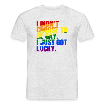 Humour gay Gay Dicton drôle drapeau arc-en-ciel - T-shirt homme - gris chiné - Devant - AI Model Male 178 dark (178cm)