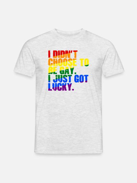 Gay Humor Schwulen Spruch Lustig Regenbogen Fahne - Männer T-Shirt - Grau meliert
