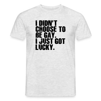 Humour gay Gay Dicton drôle drapeau arc-en-ciel - T-shirt homme - gris chiné - Devant - AI Model Male 178 dark (178cm)