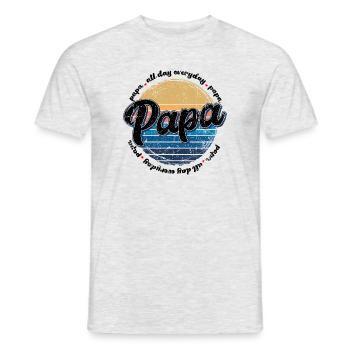 Papa Retro Sunset Script - Men's T-Shirt - heather grey - Front - AI Model Male 178 dark (178cm)