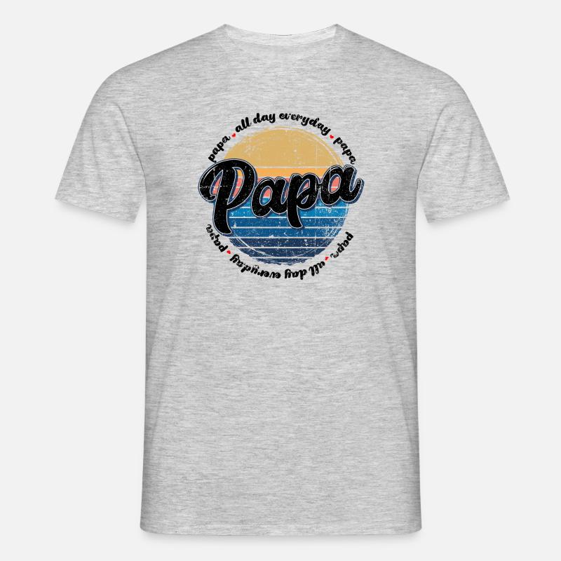 Papa Retro Sunset Script - Men's T-Shirt - heather grey