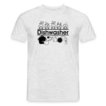 Dishwasher logo dishwashing kitchen - Men's T-Shirt - heather grey - Front - AI Model Male 178 dark (178cm)