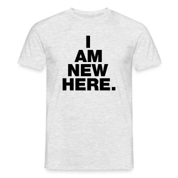 JE SUIS NOUVEAU ICI - T-shirt homme - gris chiné - Devant - AI Model Male 178 dark (178cm)