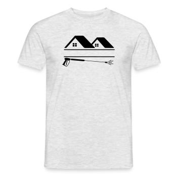 High-pressure sprayer façade cleaning houses - Men's T-Shirt - heather grey - Front - AI Model Male 178 dark (178cm)