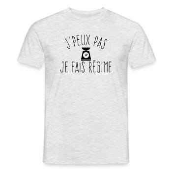 J'peux pas je fais régime  - T-shirt homme - gris chiné - Devant - AI Model Male 178 dark (178cm)