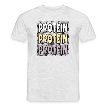 PROTEIN BOHNEN - Männer T-Shirt - Grau meliert - Vorne - AI Model Male 178 dark (178cm)