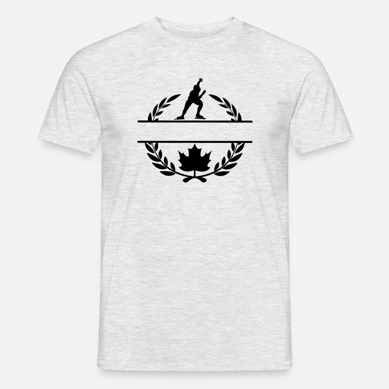 Canada maple leaf skating laurel wreath - Men's T-shirt - heather grey