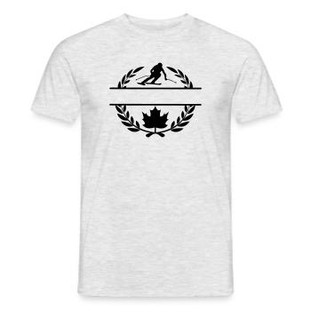 Canada maple leaf descent skier in laurel wreath - Men's T-Shirt - heather grey - Front - AI Model Male 178 dark (178cm)