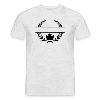 Couronne de laurier feuille d’érable du Canada - T-shirt homme - gris chiné - Devant - AI Model Male 178 dark (178cm)