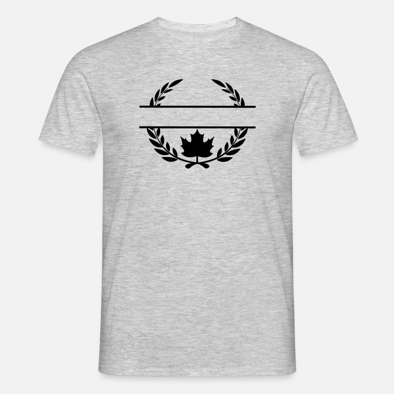 Canada maple leaf laurel wreath - Men's T-Shirt - heather grey
