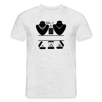 Jeweler logo with rings, diamonds - Men's T-Shirt - heather grey - Front - AI Model Male 178 dark (178cm)