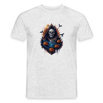 vampire halloween Fantôme Citrouille - T-shirt homme - gris chiné - Devant - AI Model Male 178 dark (178cm)