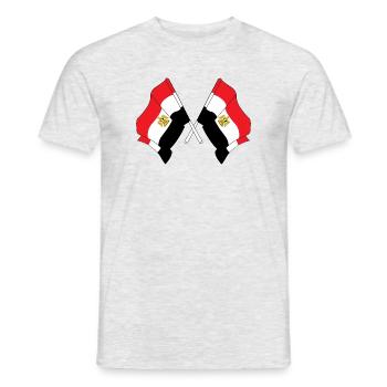 Two flags Egypt - Men's T-Shirt - heather grey - Front - AI Model Male 178 dark (178cm)